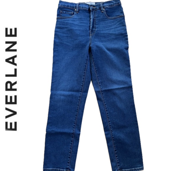29 (6-8)👖Like New Everlane High Rise Slim Straight Cigarette Ankle Blue Jean 29 - Picture 1 of 17